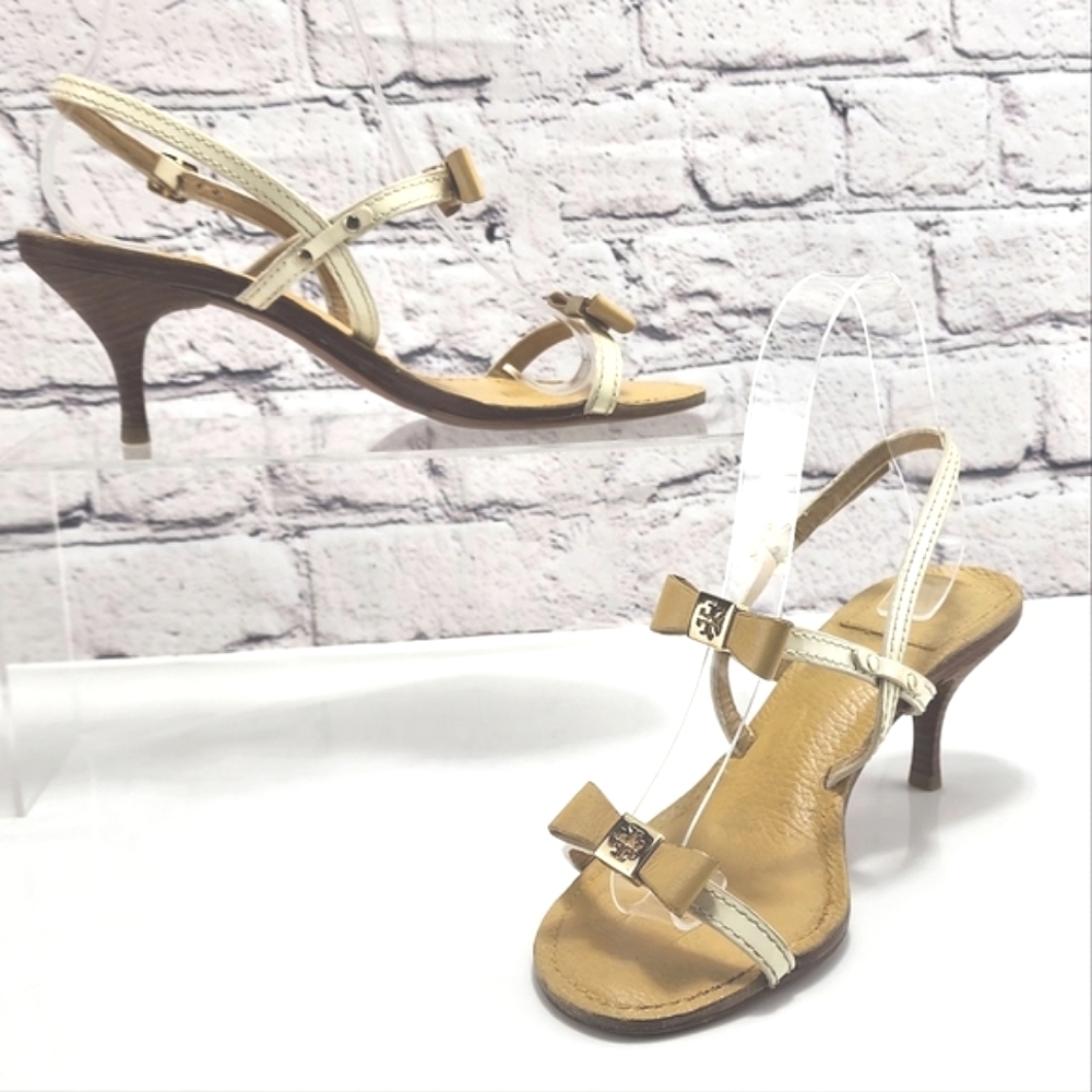 TORY BURCH KAILEY - Kitten heel sandals, iced coffee, approx. 2.7" heel, Size 7